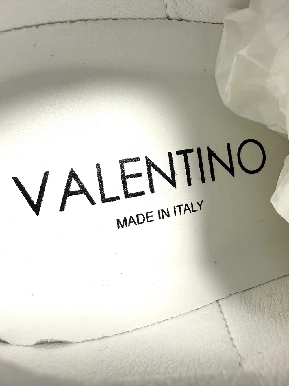 Valentino Petra White Leather Sneakers with Red Detailing - Picture 7 of 13
